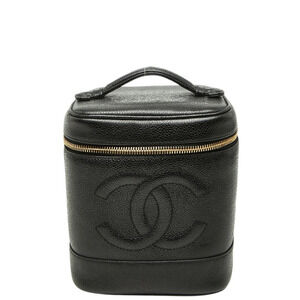Chanel Coco Mark Vanity Bag, Black Caviar Leather, Women's CHANEL